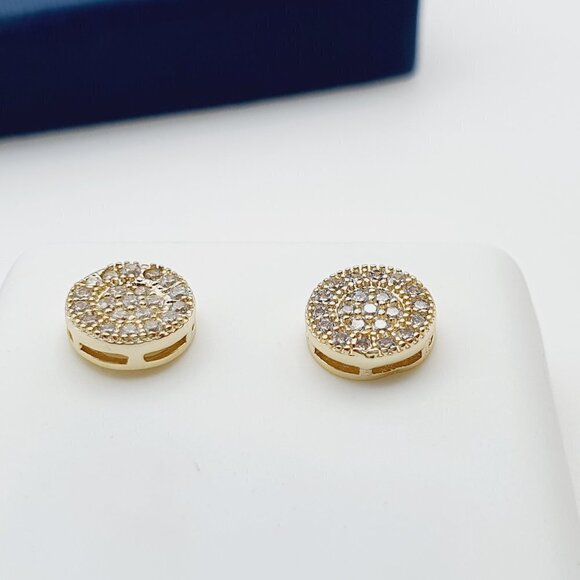 "14K Gold Plated Cubic Zircon Earrings, INUS1BR125 - Picture 8 of 9